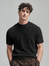 Men's casual knitted short-sleeved T-shirt